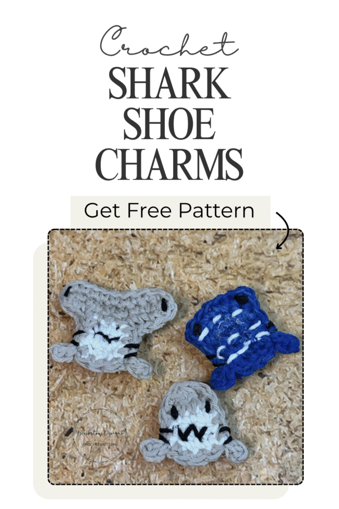Shark Crochet Shoe Charms for Crocs and Rubber Clogs