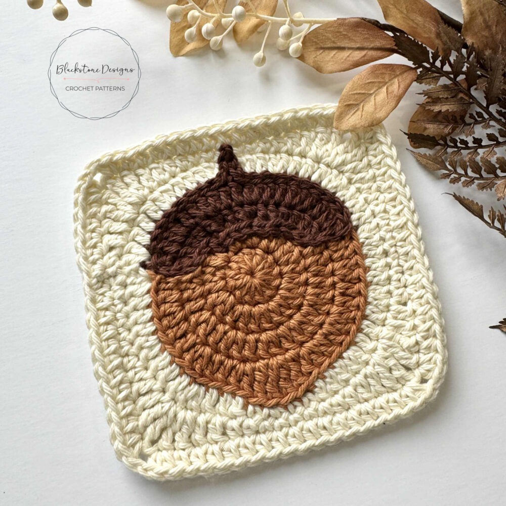 Acorn Granny Square Crochet Pattern