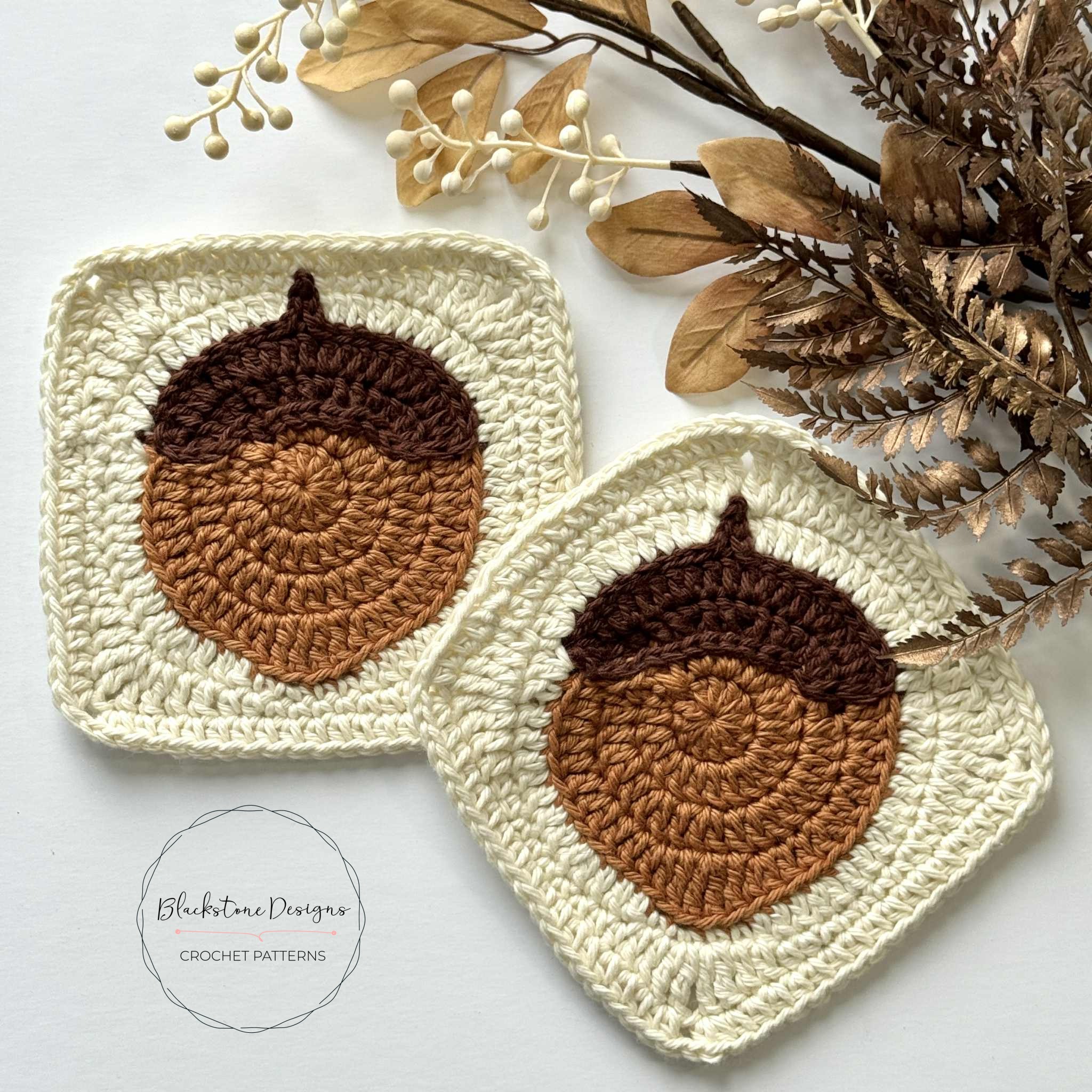 Acorn Granny Square Crochet Pattern