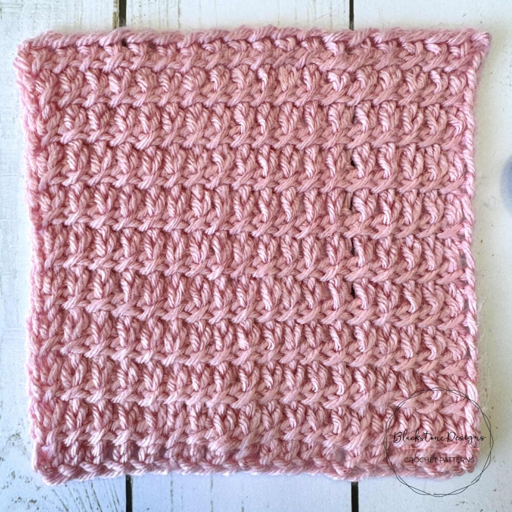 Tunisian Crossed Simple Stitch Afghan Square crochet pattern sideways