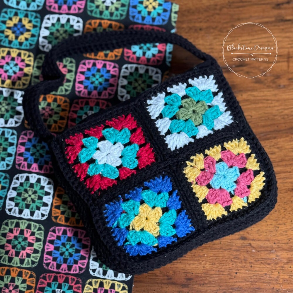 Colorful Granny Square Mini Bag Crochet Pattern