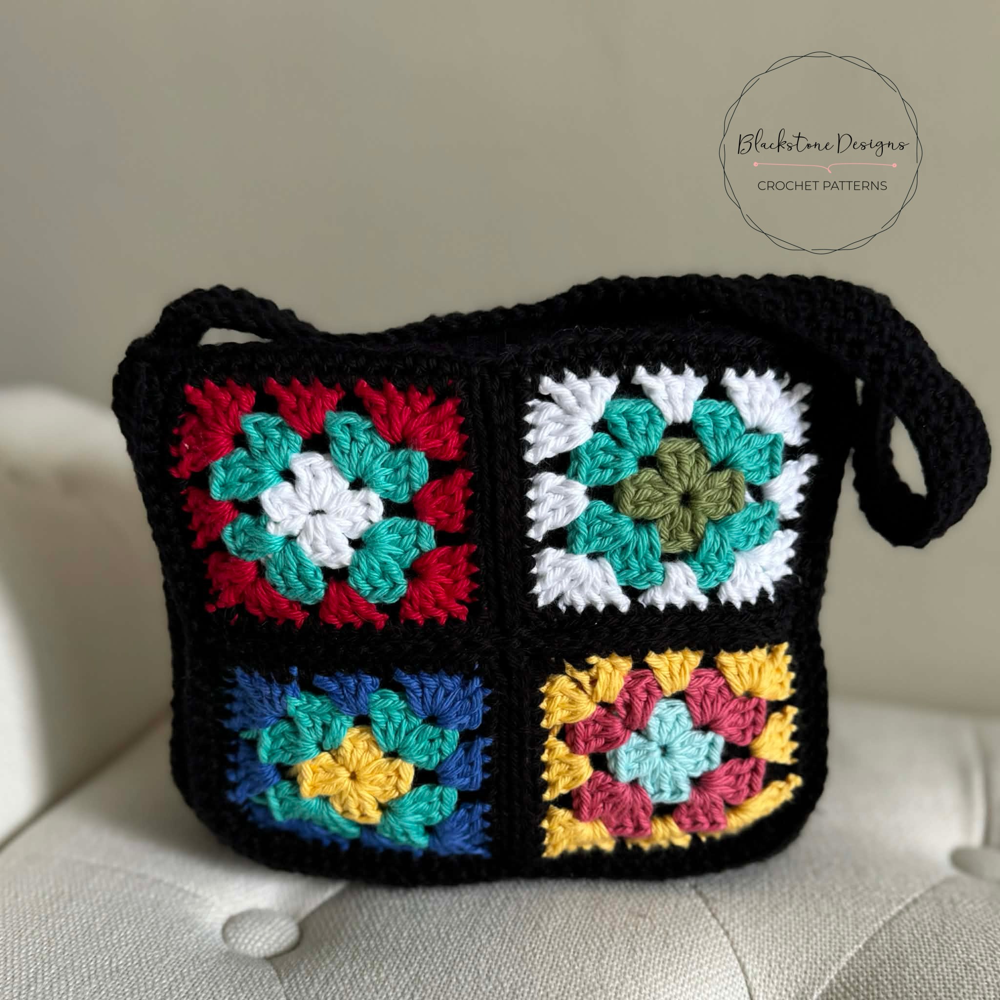 Colorful Granny Square Mini Bag Crochet Pattern